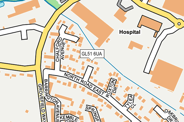 GL51 6UA map - OS OpenMap – Local (Ordnance Survey)