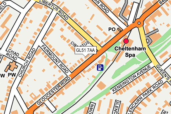 GL51 7AA map - OS OpenMap – Local (Ordnance Survey)