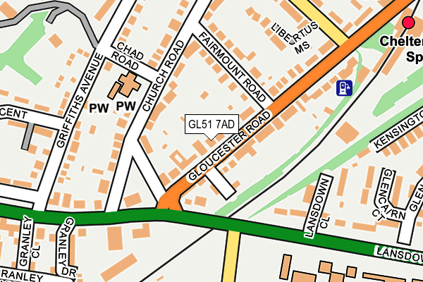 GL51 7AD map - OS OpenMap – Local (Ordnance Survey)