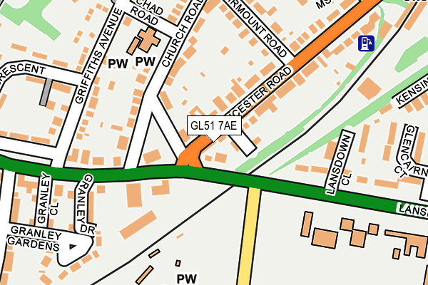 GL51 7AE map - OS OpenMap – Local (Ordnance Survey)