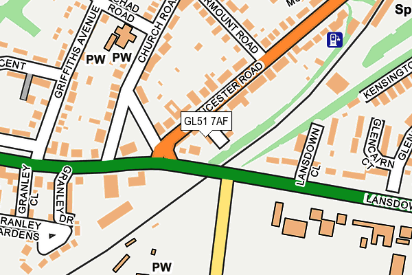 GL51 7AF map - OS OpenMap – Local (Ordnance Survey)