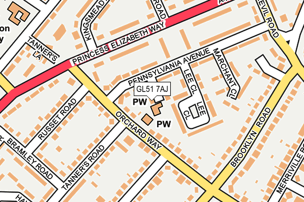 GL51 7AJ map - OS OpenMap – Local (Ordnance Survey)