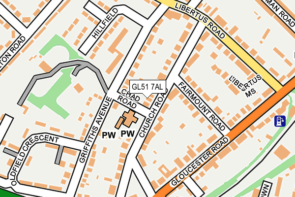 GL51 7AL map - OS OpenMap – Local (Ordnance Survey)