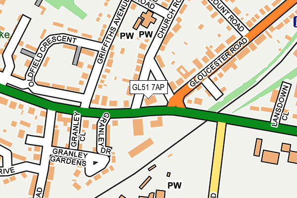 GL51 7AP map - OS OpenMap – Local (Ordnance Survey)