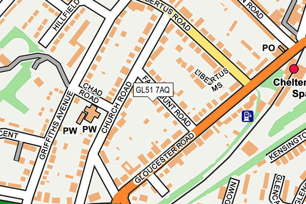 GL51 7AQ map - OS OpenMap – Local (Ordnance Survey)