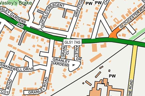 GL51 7AS map - OS OpenMap – Local (Ordnance Survey)