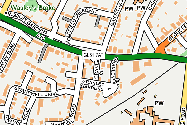 GL51 7AT map - OS OpenMap – Local (Ordnance Survey)