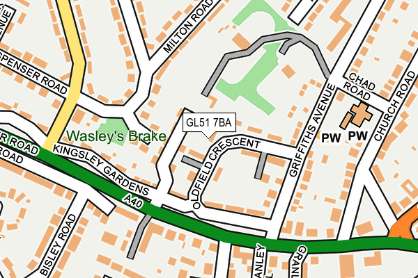 GL51 7BA map - OS OpenMap – Local (Ordnance Survey)