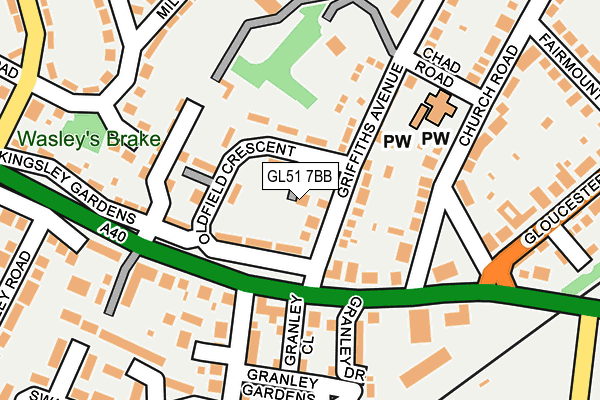 GL51 7BB map - OS OpenMap – Local (Ordnance Survey)