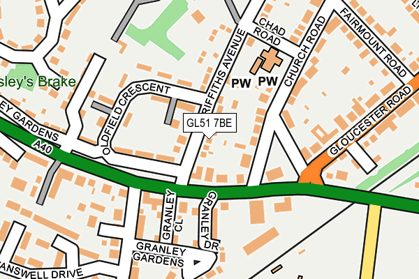 GL51 7BE map - OS OpenMap – Local (Ordnance Survey)