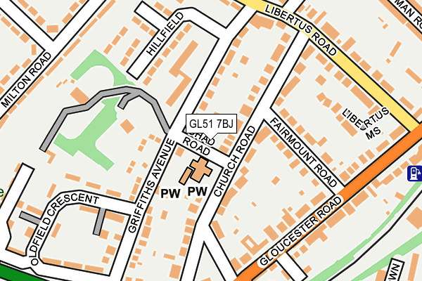 GL51 7BJ map - OS OpenMap – Local (Ordnance Survey)