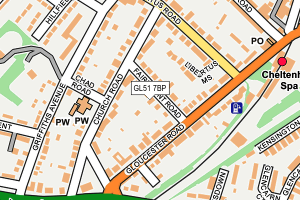 GL51 7BP map - OS OpenMap – Local (Ordnance Survey)