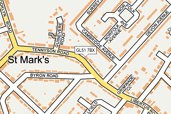 GL51 7BX map - OS OpenMap – Local (Ordnance Survey)