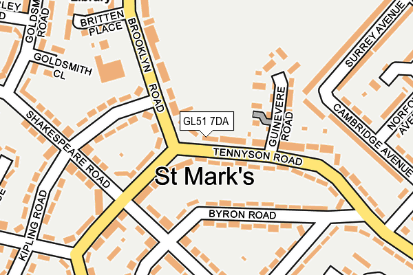 GL51 7DA map - OS OpenMap – Local (Ordnance Survey)