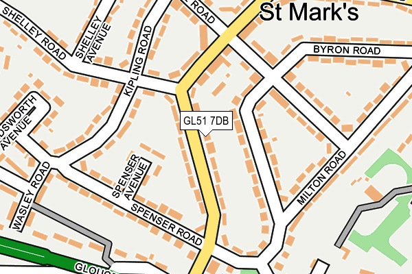 GL51 7DB map - OS OpenMap – Local (Ordnance Survey)