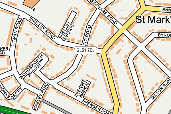 GL51 7DJ map - OS OpenMap – Local (Ordnance Survey)