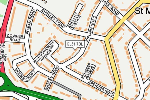 GL51 7DL map - OS OpenMap – Local (Ordnance Survey)