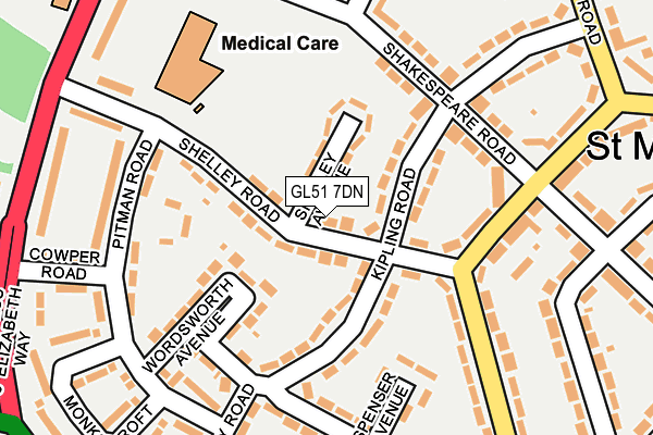 GL51 7DN map - OS OpenMap – Local (Ordnance Survey)