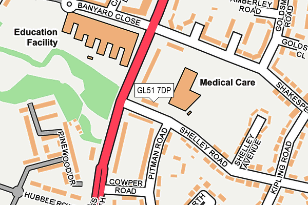 GL51 7DP map - OS OpenMap – Local (Ordnance Survey)