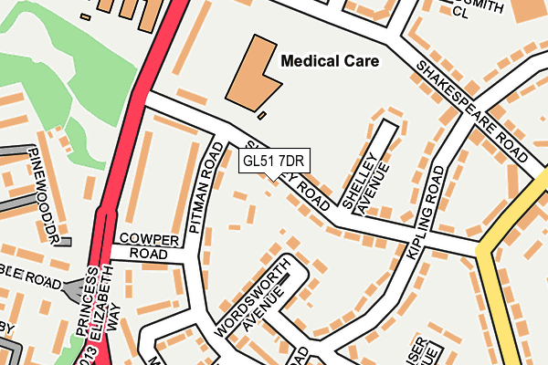 GL51 7DR map - OS OpenMap – Local (Ordnance Survey)