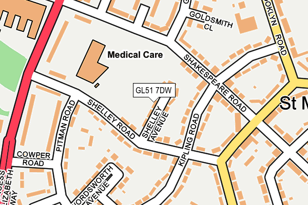 GL51 7DW map - OS OpenMap – Local (Ordnance Survey)