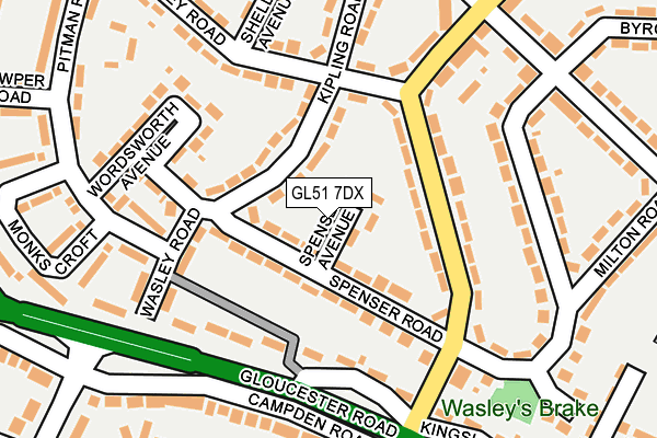 GL51 7DX map - OS OpenMap – Local (Ordnance Survey)