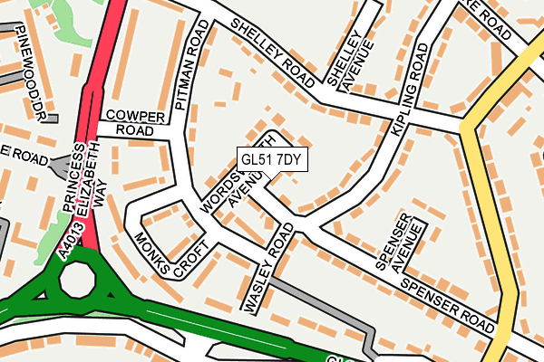 GL51 7DY map - OS OpenMap – Local (Ordnance Survey)