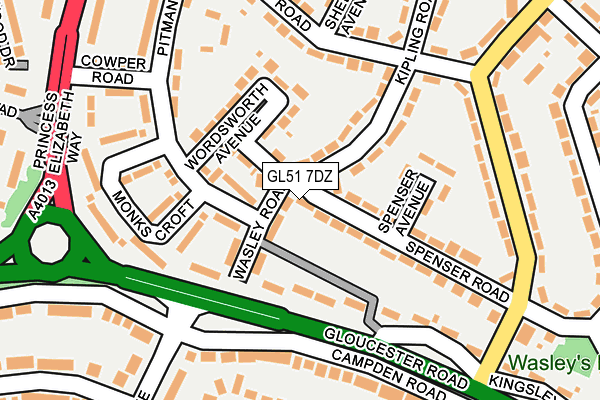 GL51 7DZ map - OS OpenMap – Local (Ordnance Survey)