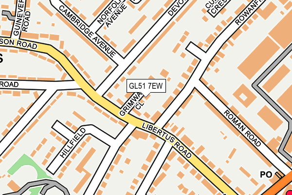 GL51 7EW map - OS OpenMap – Local (Ordnance Survey)