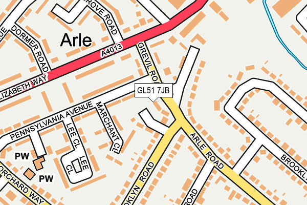 GL51 7JB map - OS OpenMap – Local (Ordnance Survey)