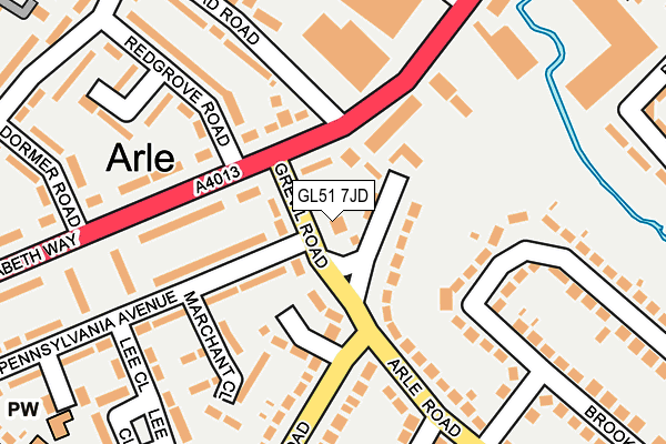 GL51 7JD map - OS OpenMap – Local (Ordnance Survey)