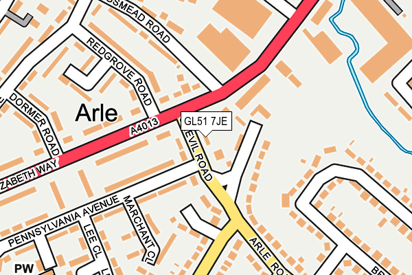 GL51 7JE map - OS OpenMap – Local (Ordnance Survey)