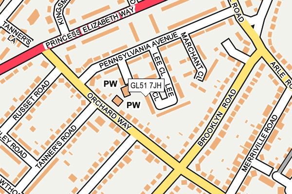 GL51 7JH map - OS OpenMap – Local (Ordnance Survey)