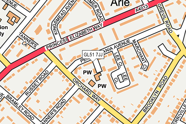 GL51 7JJ map - OS OpenMap – Local (Ordnance Survey)