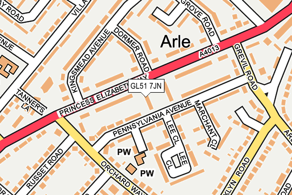 GL51 7JN map - OS OpenMap – Local (Ordnance Survey)