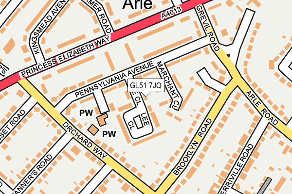 GL51 7JQ map - OS OpenMap – Local (Ordnance Survey)