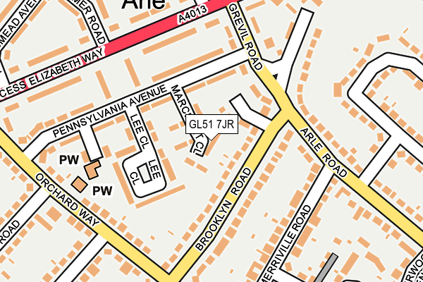 GL51 7JR map - OS OpenMap – Local (Ordnance Survey)