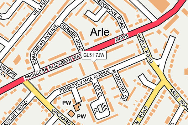 GL51 7JW map - OS OpenMap – Local (Ordnance Survey)