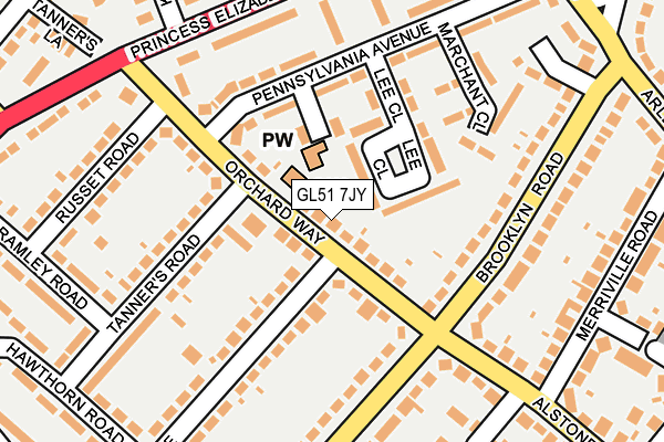 GL51 7JY map - OS OpenMap – Local (Ordnance Survey)