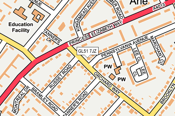 GL51 7JZ map - OS OpenMap – Local (Ordnance Survey)