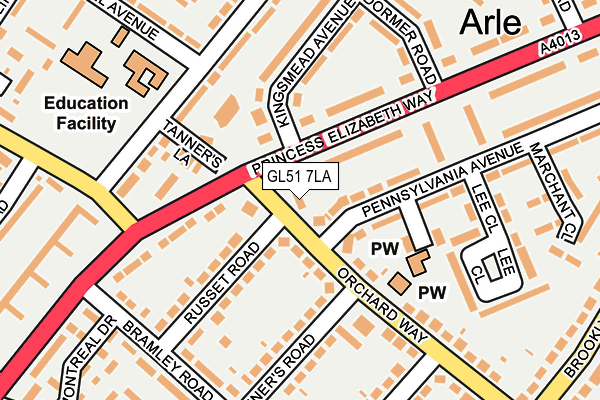 GL51 7LA map - OS OpenMap – Local (Ordnance Survey)