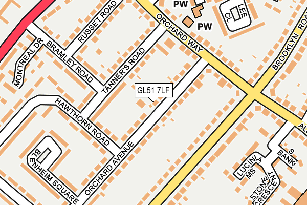 GL51 7LF map - OS OpenMap – Local (Ordnance Survey)