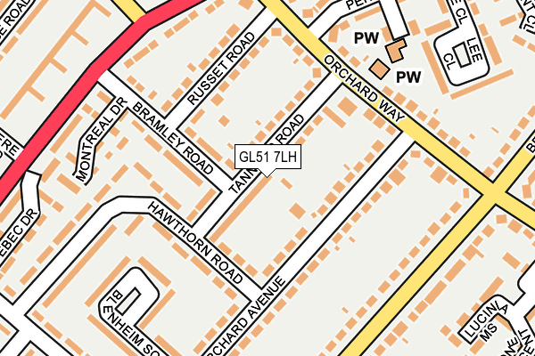 GL51 7LH map - OS OpenMap – Local (Ordnance Survey)