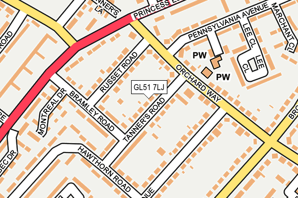 GL51 7LJ map - OS OpenMap – Local (Ordnance Survey)