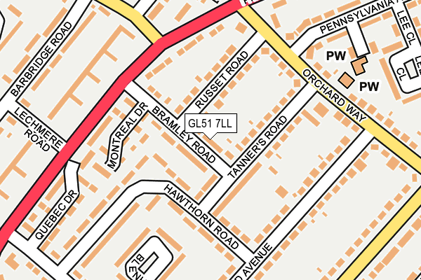 GL51 7LL map - OS OpenMap – Local (Ordnance Survey)