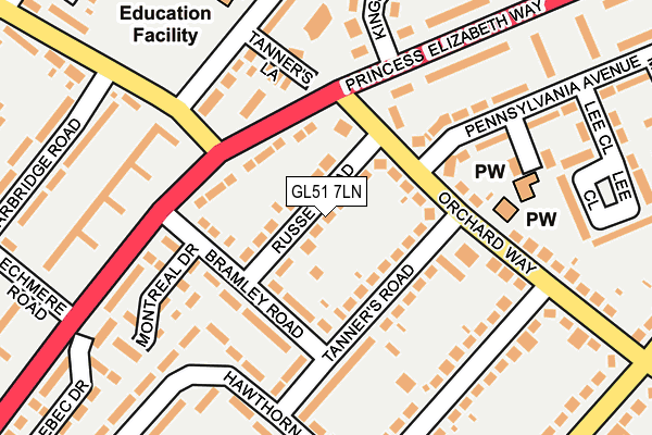 GL51 7LN map - OS OpenMap – Local (Ordnance Survey)