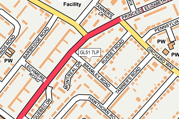 GL51 7LP map - OS OpenMap – Local (Ordnance Survey)