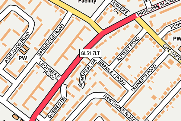 GL51 7LT map - OS OpenMap – Local (Ordnance Survey)