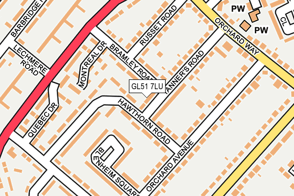 GL51 7LU map - OS OpenMap – Local (Ordnance Survey)