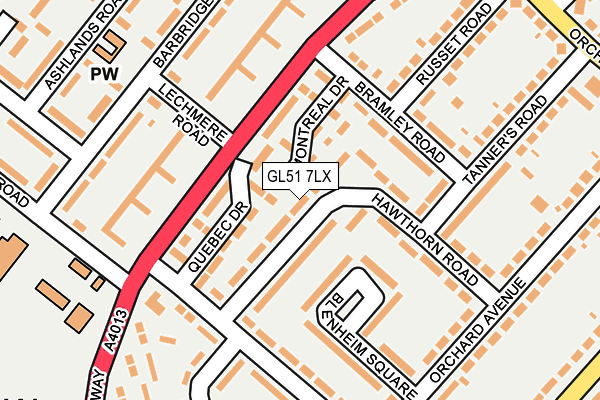 GL51 7LX map - OS OpenMap – Local (Ordnance Survey)